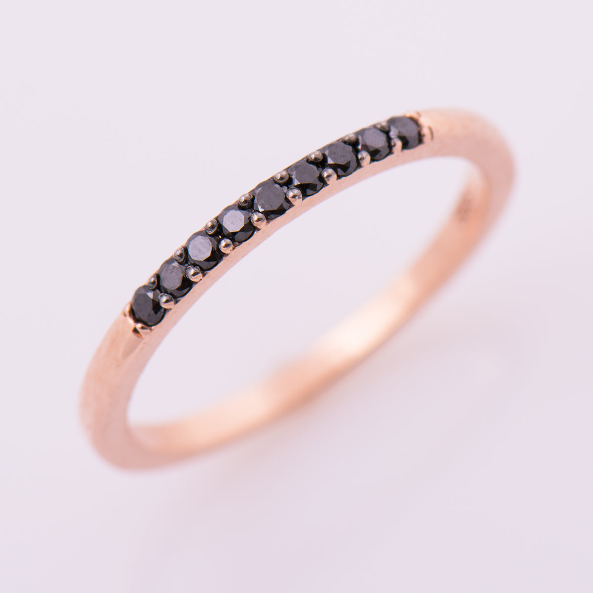 1.5 mm Black Diamond 9 Stone Ring