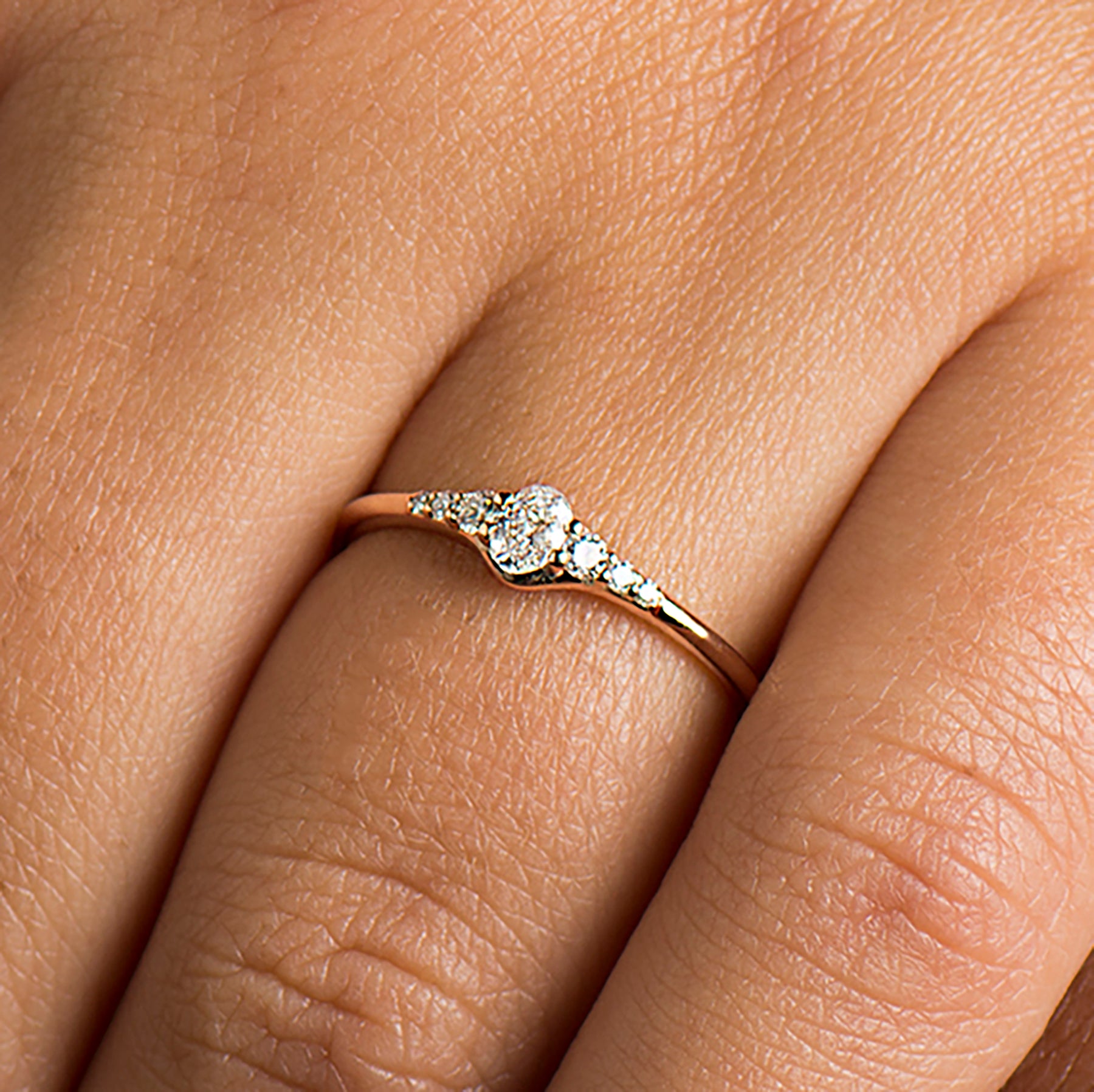 Tiny Oval Diamond Ring