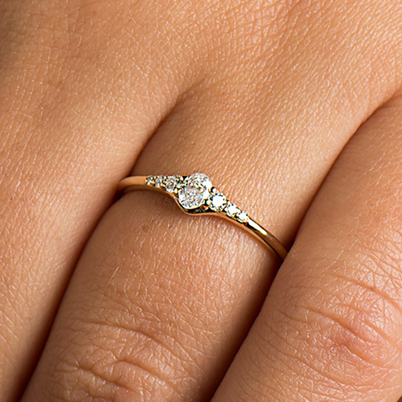 Engagement ring with tiny diamonds Clearance