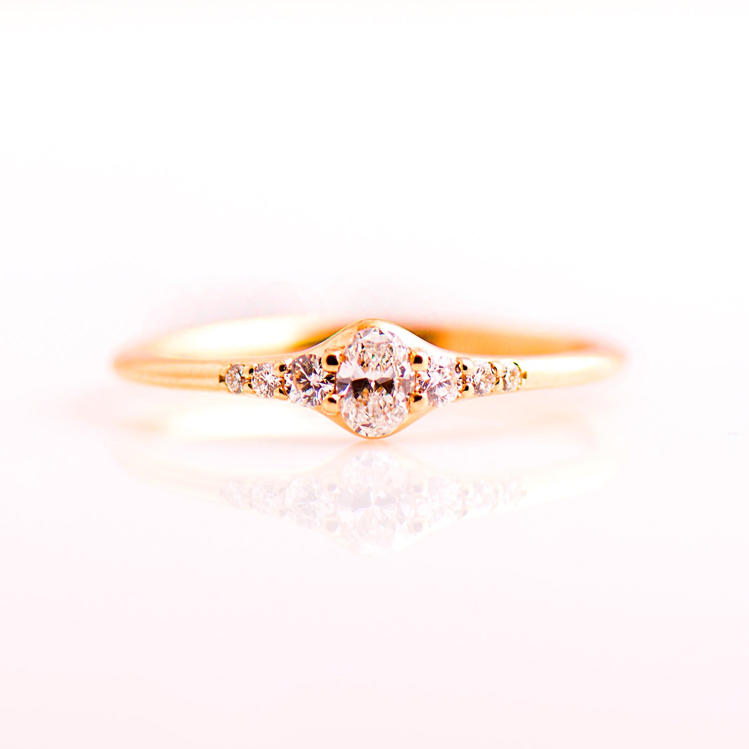 Tiny Oval Diamond Ring