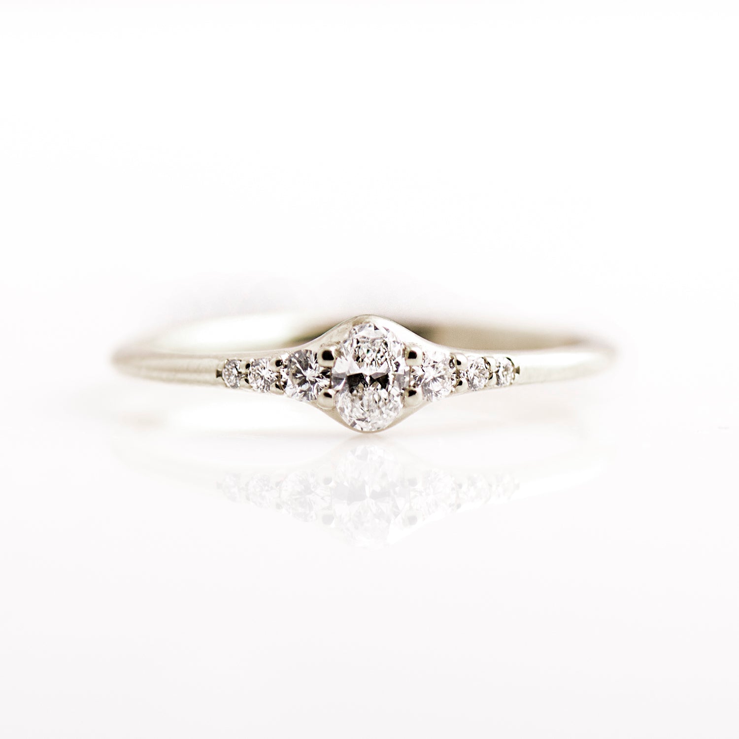 Tiny Oval Diamond Ring