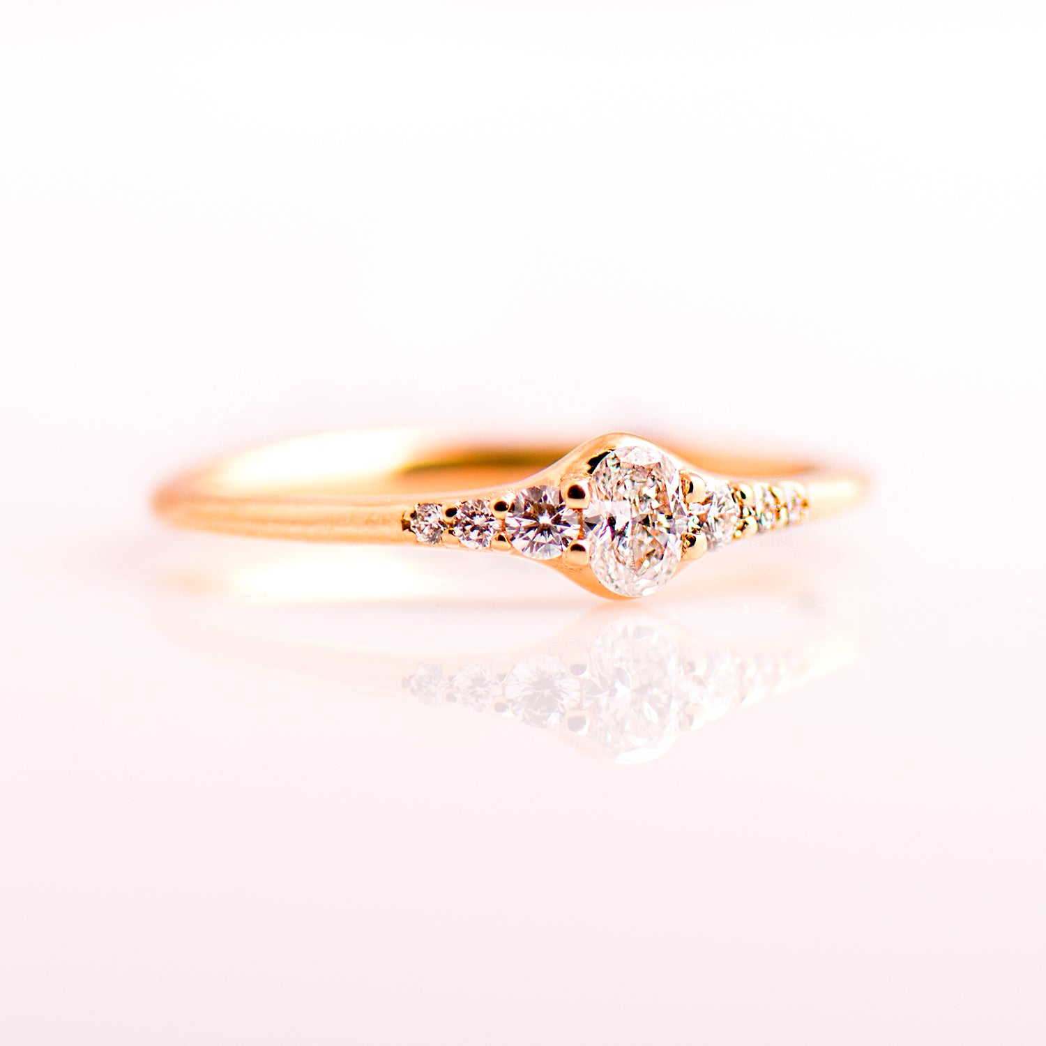 Tiny Oval Diamond Ring