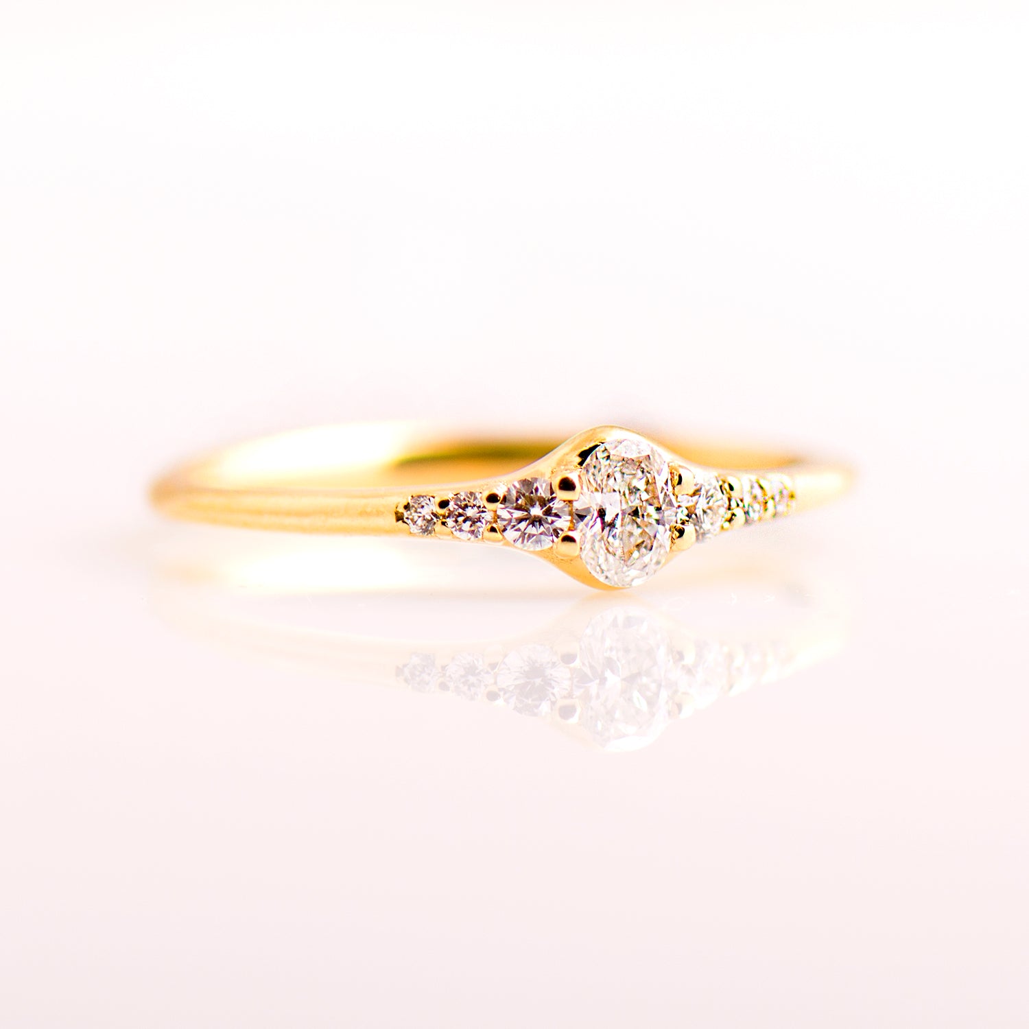 Tiny Oval Diamond Ring