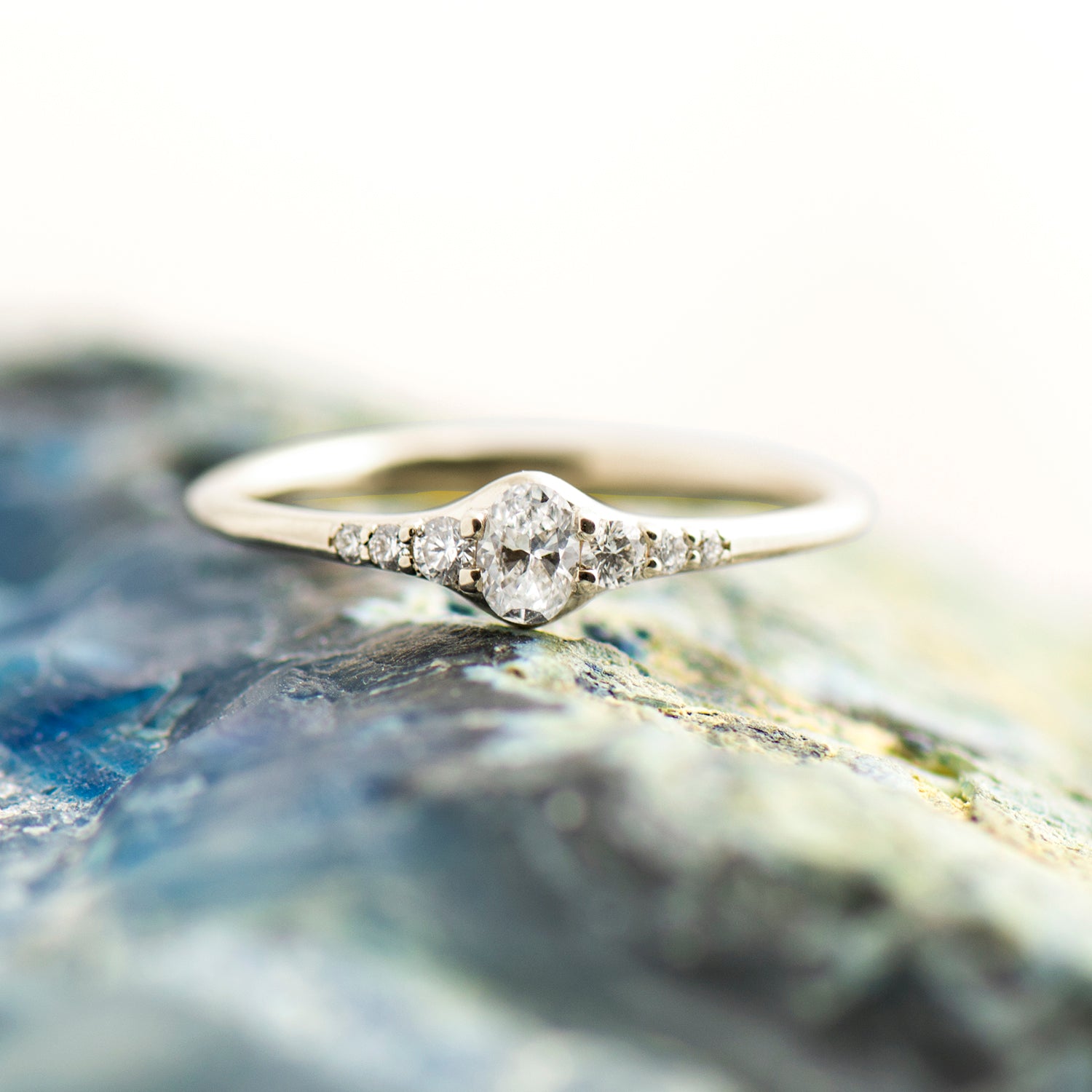 Tiny Oval Diamond Ring