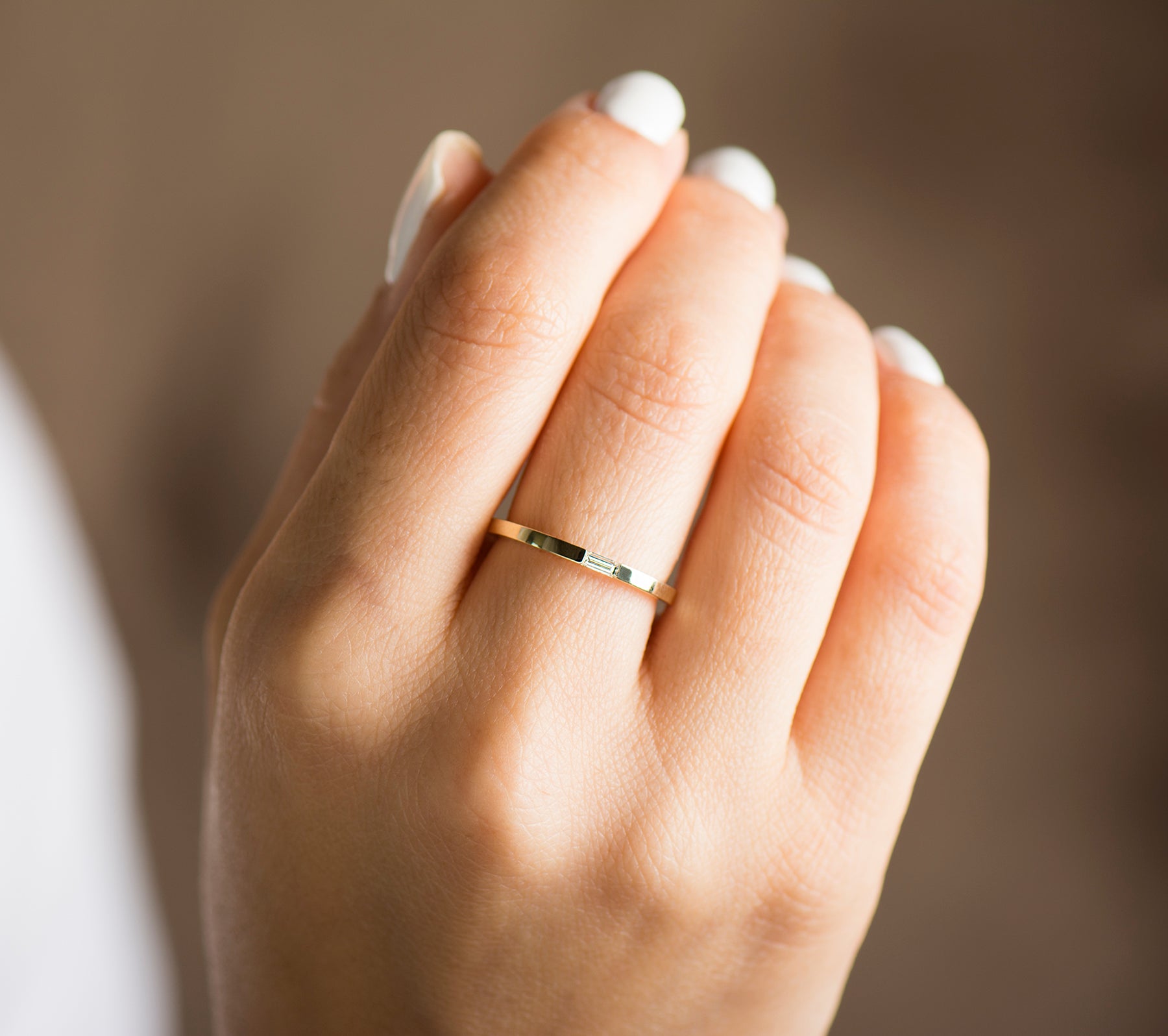 Tiny Baguette Wedding Ring