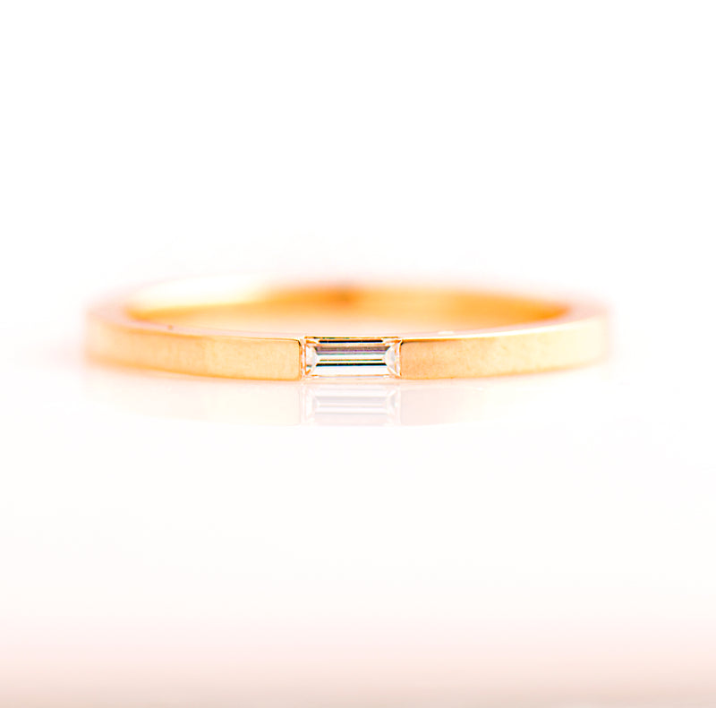 Sideways Baguette Cubic Zirconia Open Shank Ring in 10K Gold - Size 7 |  Banter