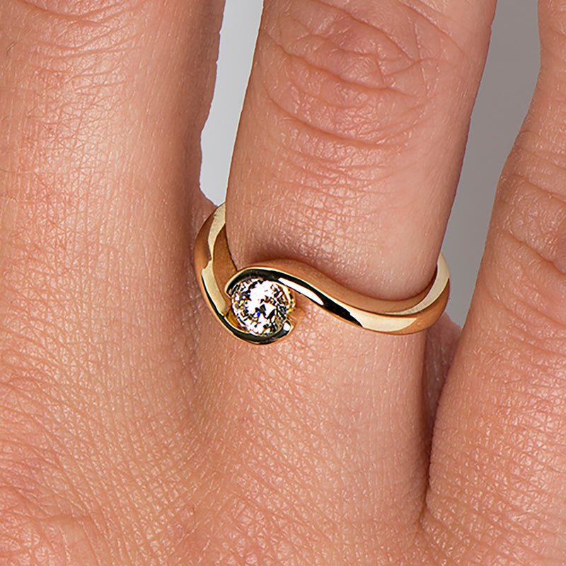 Brilladia Engagement Ring 18ct Yellow Gold With Diamond 0,15ct VR0082SL