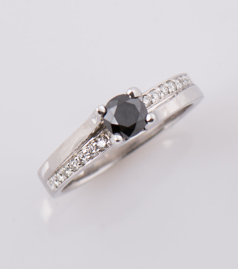Bypass Engagement Ring 2 - Black diamond