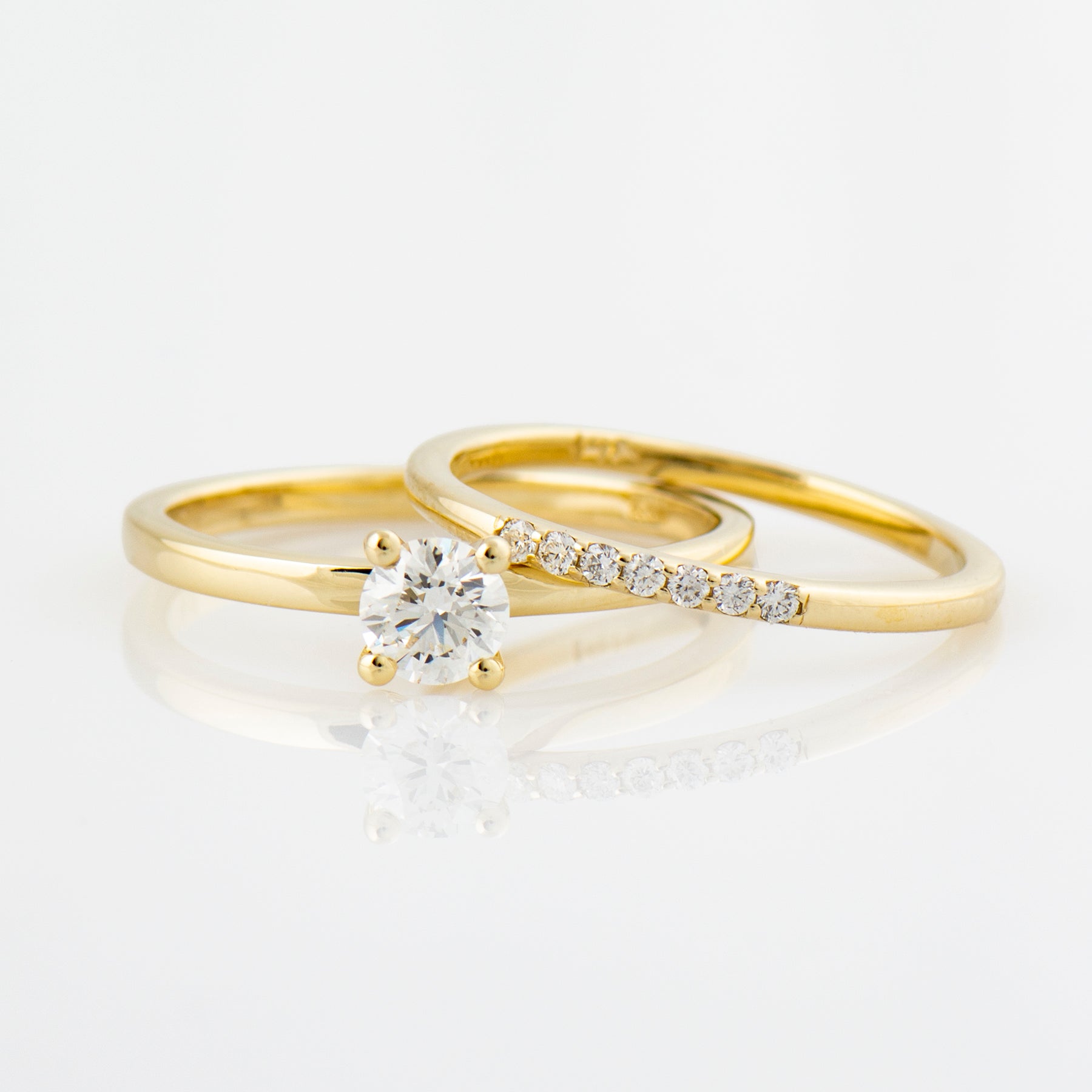 Solitaire Diamond Ring Set