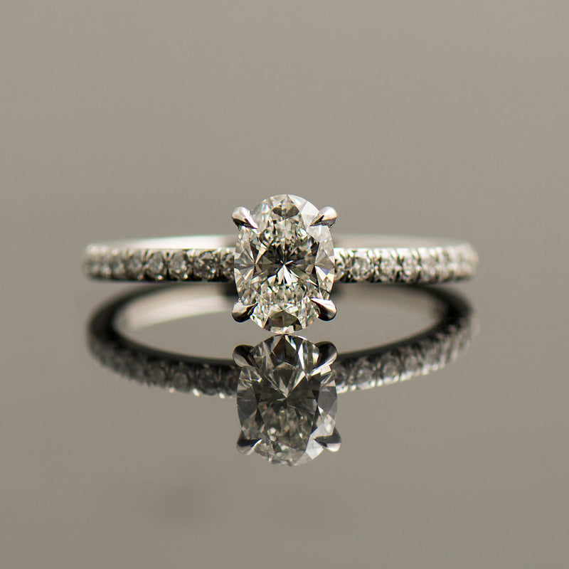 Pave Oval Engagement Ring