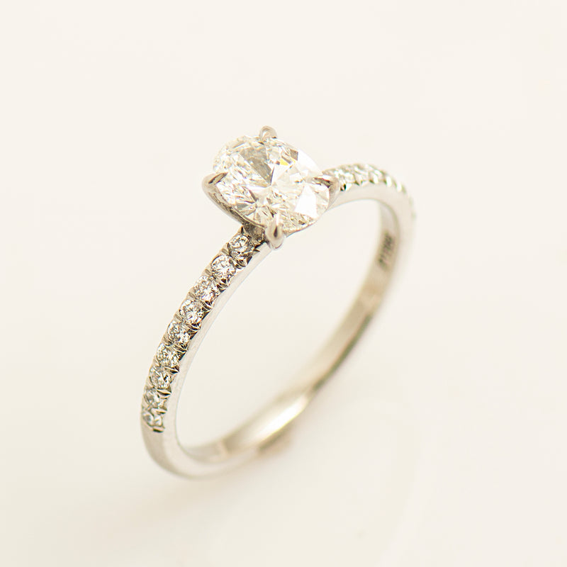 Pave Oval Engagement Ring