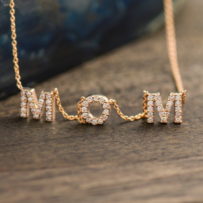 Amazon.com: Foxgirl Gold Chain Necklace 18k Gold Plated Dainty Cubic  Zirconia Mama Necklace Initial Letter Mama Pendant Necklaces Personality  Jewelry Gift for Mother's Day Mother's Birthday : Clothing, Shoes & Jewelry