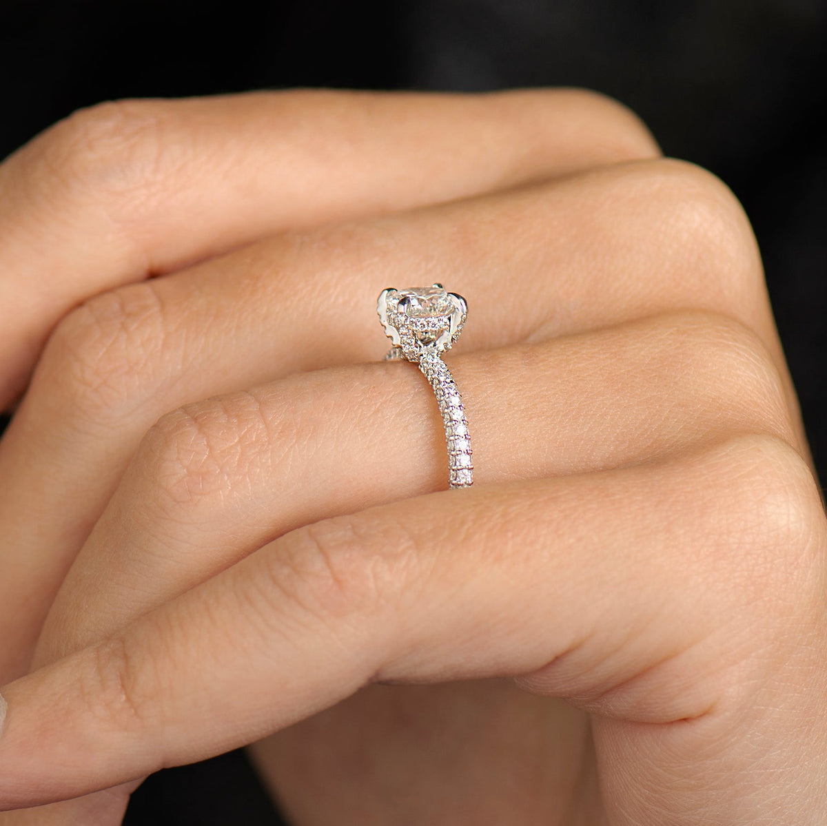 Hidden Halo Diamond Ring
