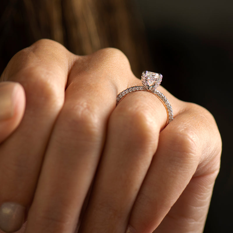 Double Halo Diamond Engagement Ring Setting for 1 Carat Center Stone, –  mondi.nyc