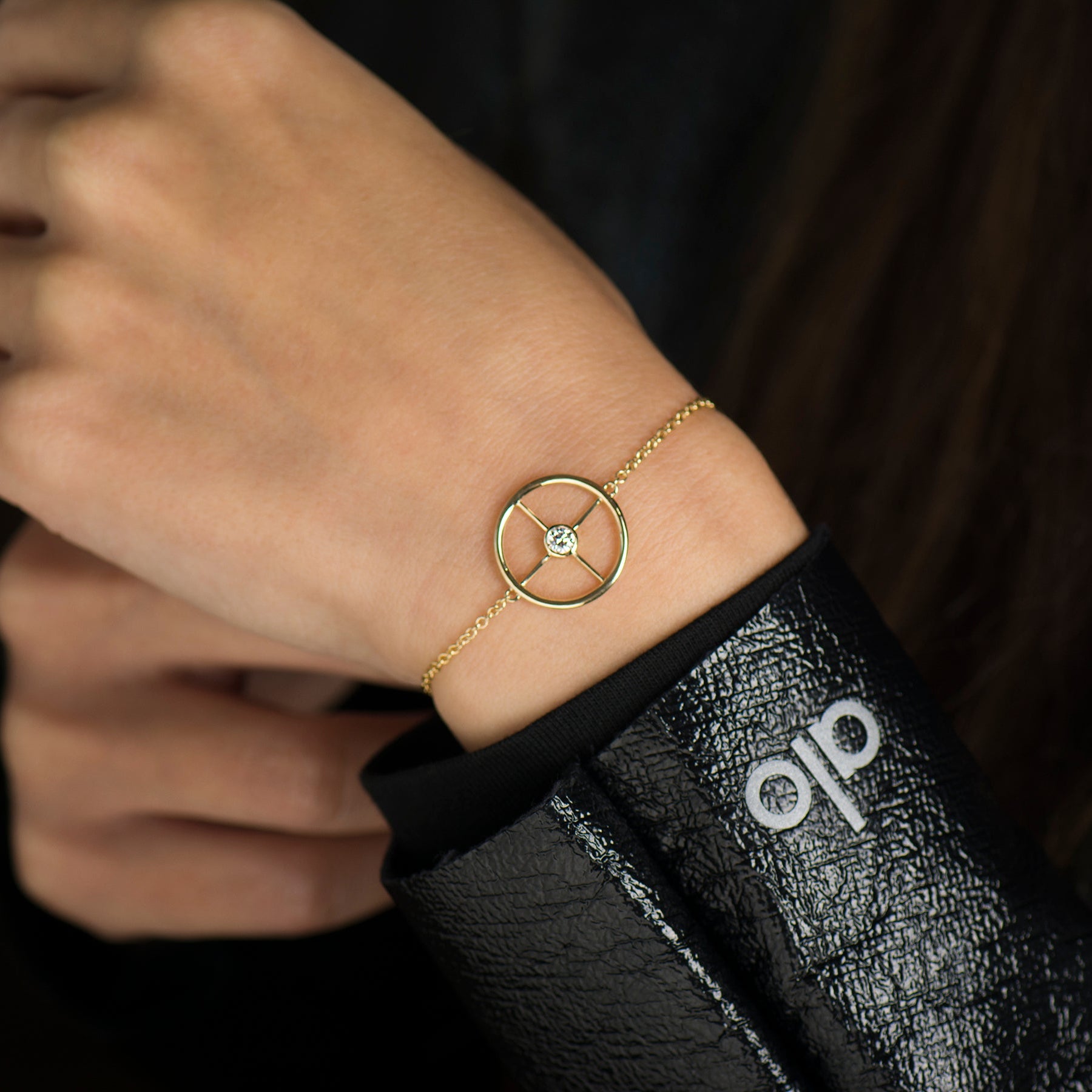 Circle Diamond Bracelet - 14K Yellow Gold