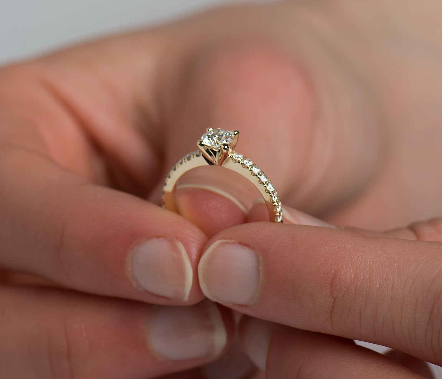 Classic Pave' Engagement Ring - Round