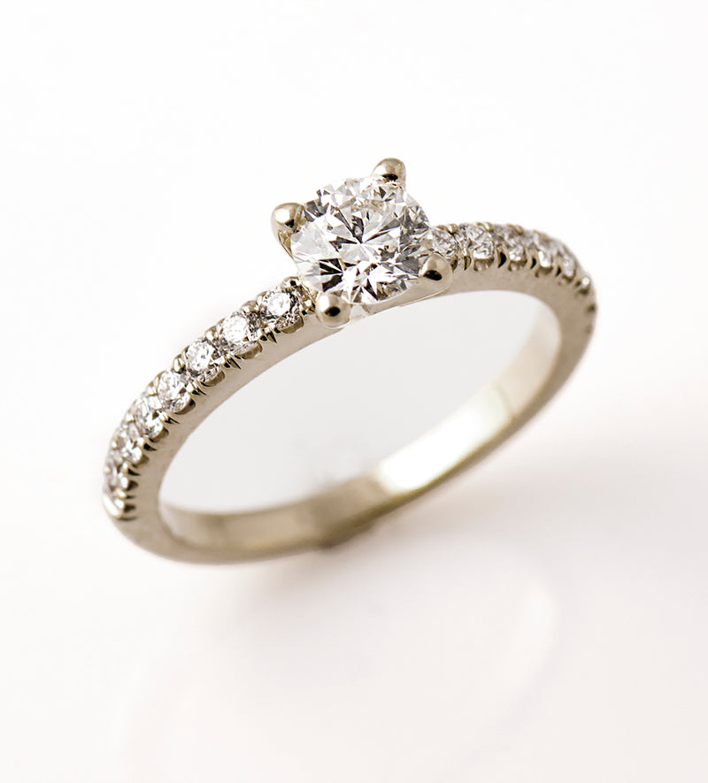 Classic Pave' Engagement Ring - Round