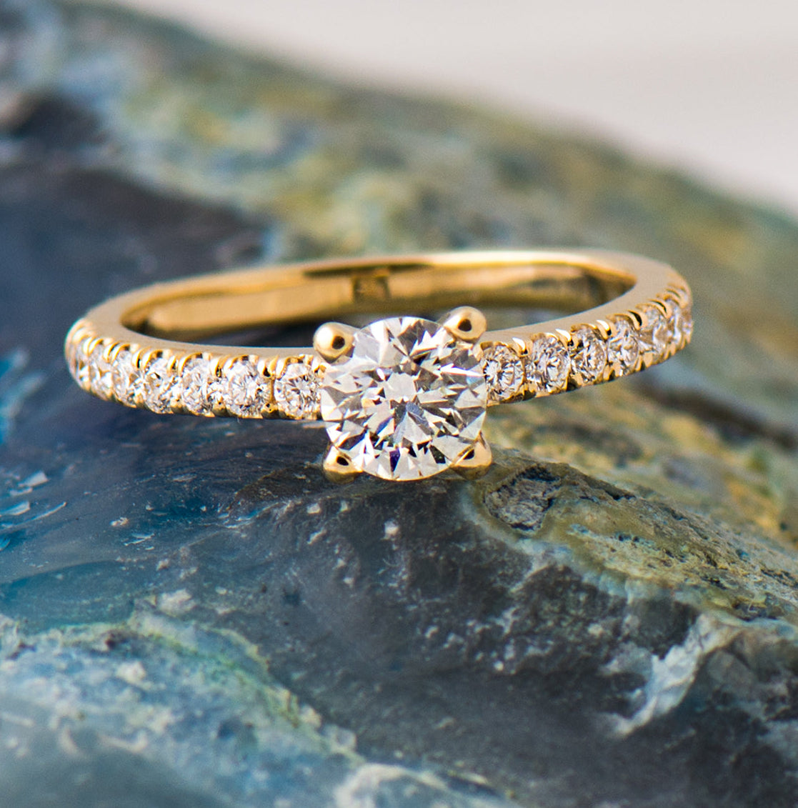 Classic Pave' Engagement Ring - Round