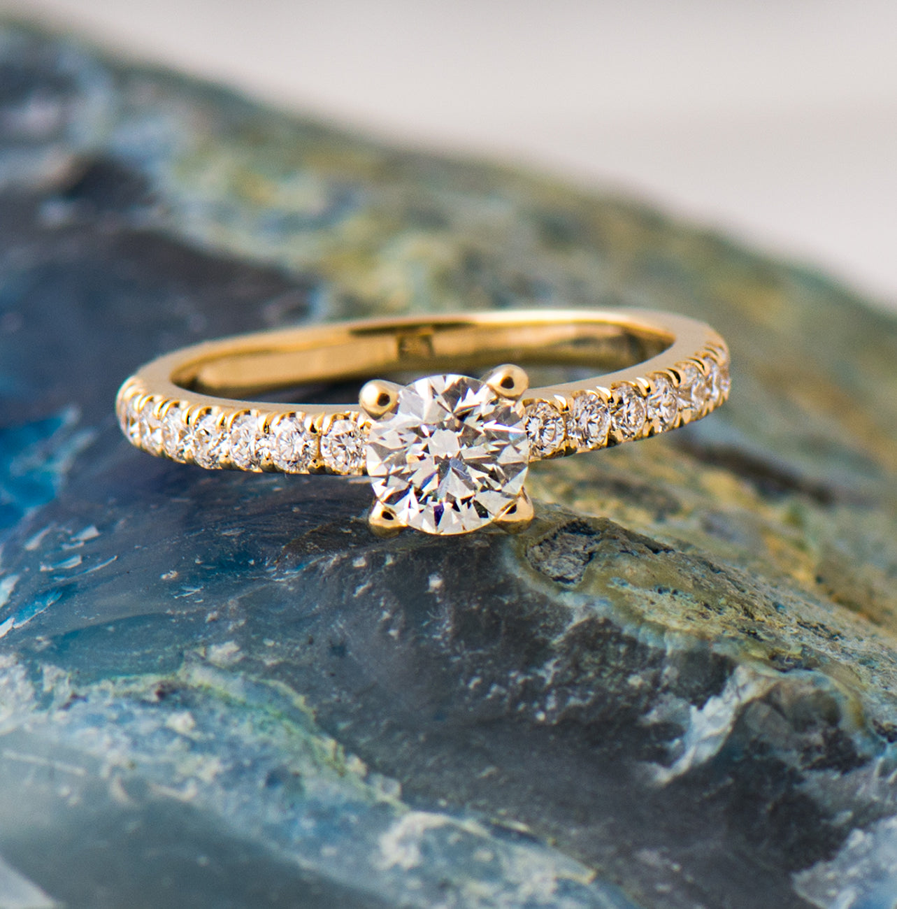 Classic Pave' Engagement Ring - Round