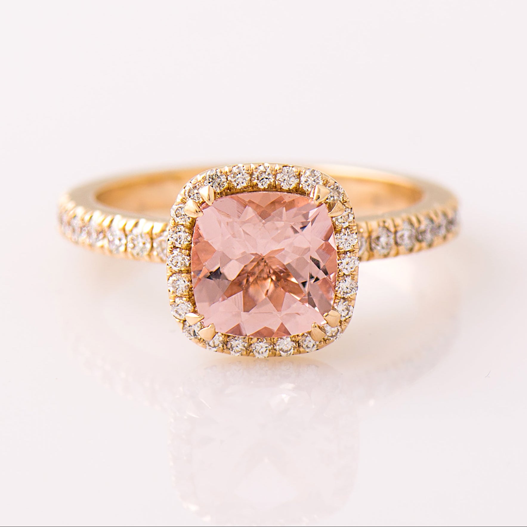 The Morganite Halo Ring