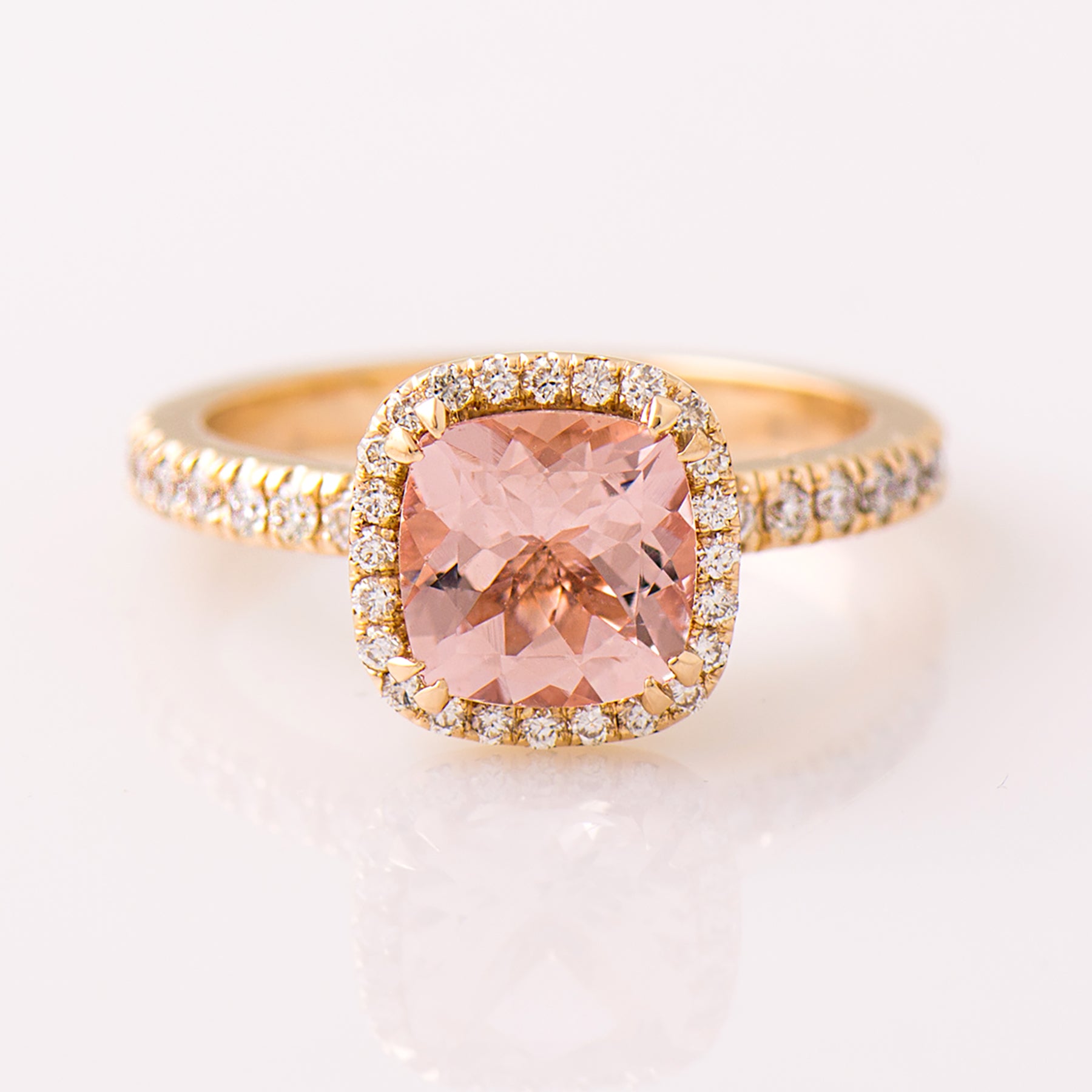 The Morganite Halo Ring