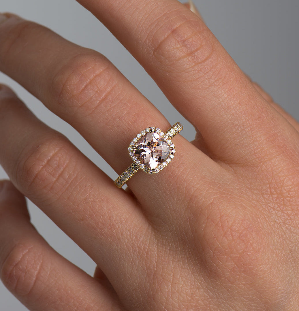 The Morganite Halo Ring