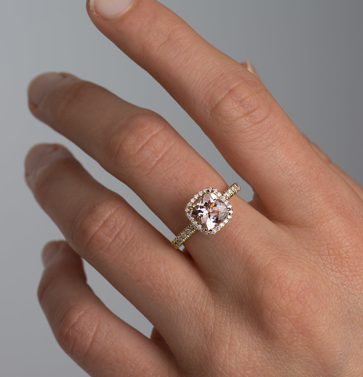 The Morganite Halo Ring