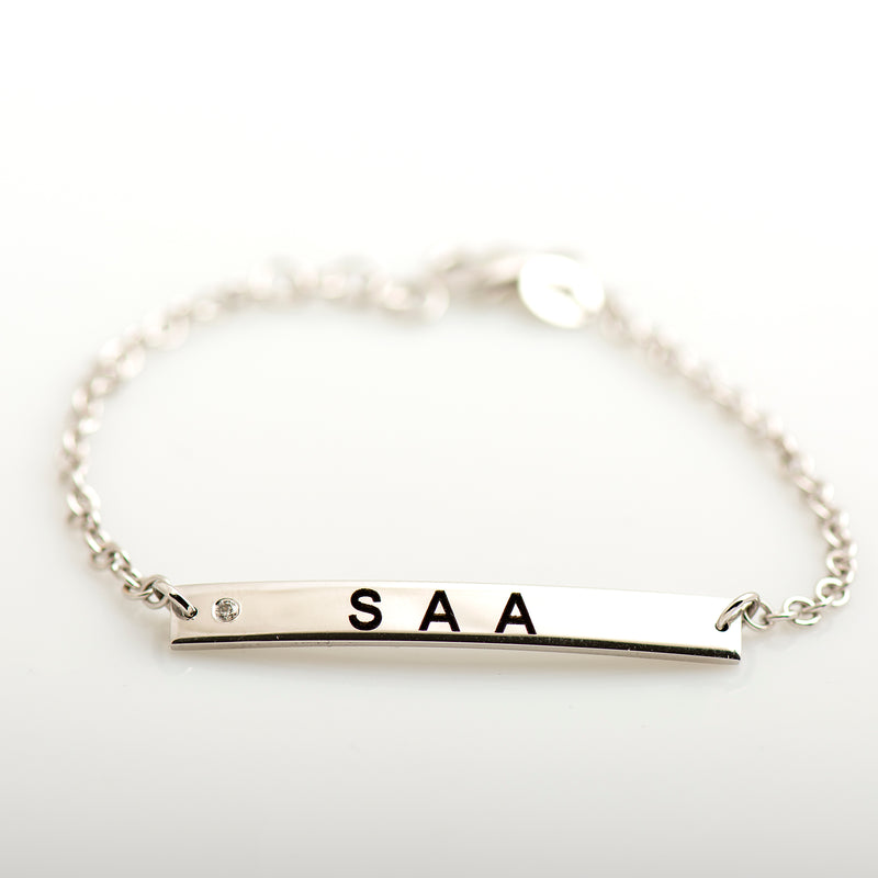 Personalised Name Only Rose Gold Tone Bar Bracelet | SpecialMoment.co.uk