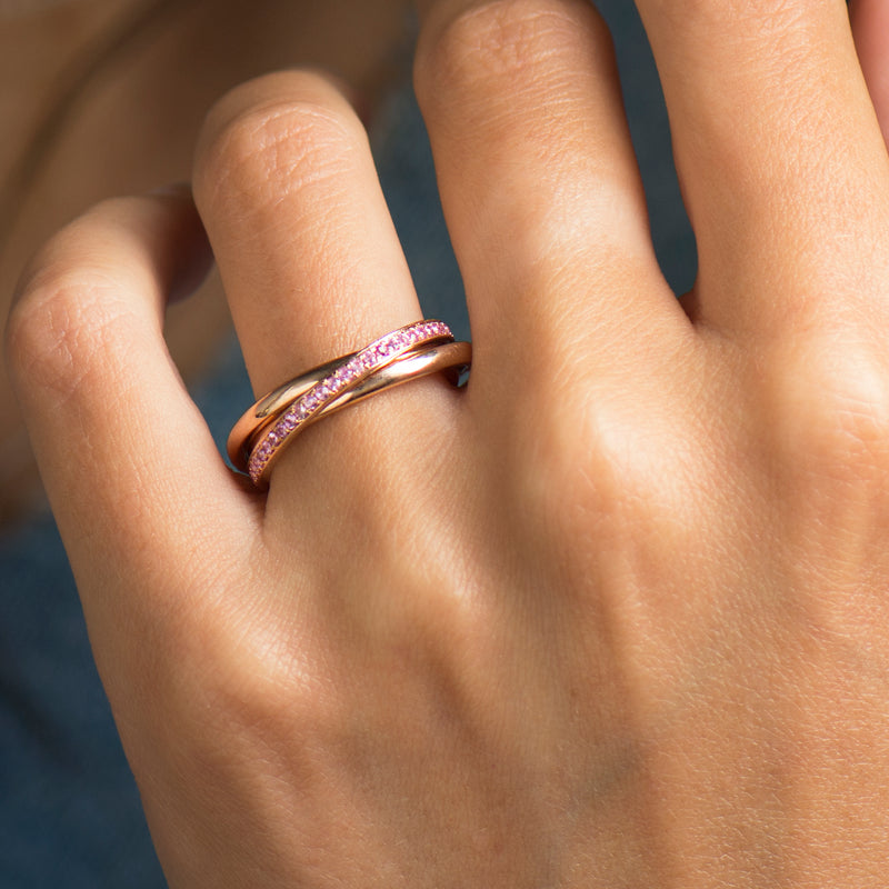 Interlocking Pink Sapphires Ring