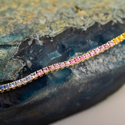 Multicolor tennis sapphire Bracelet