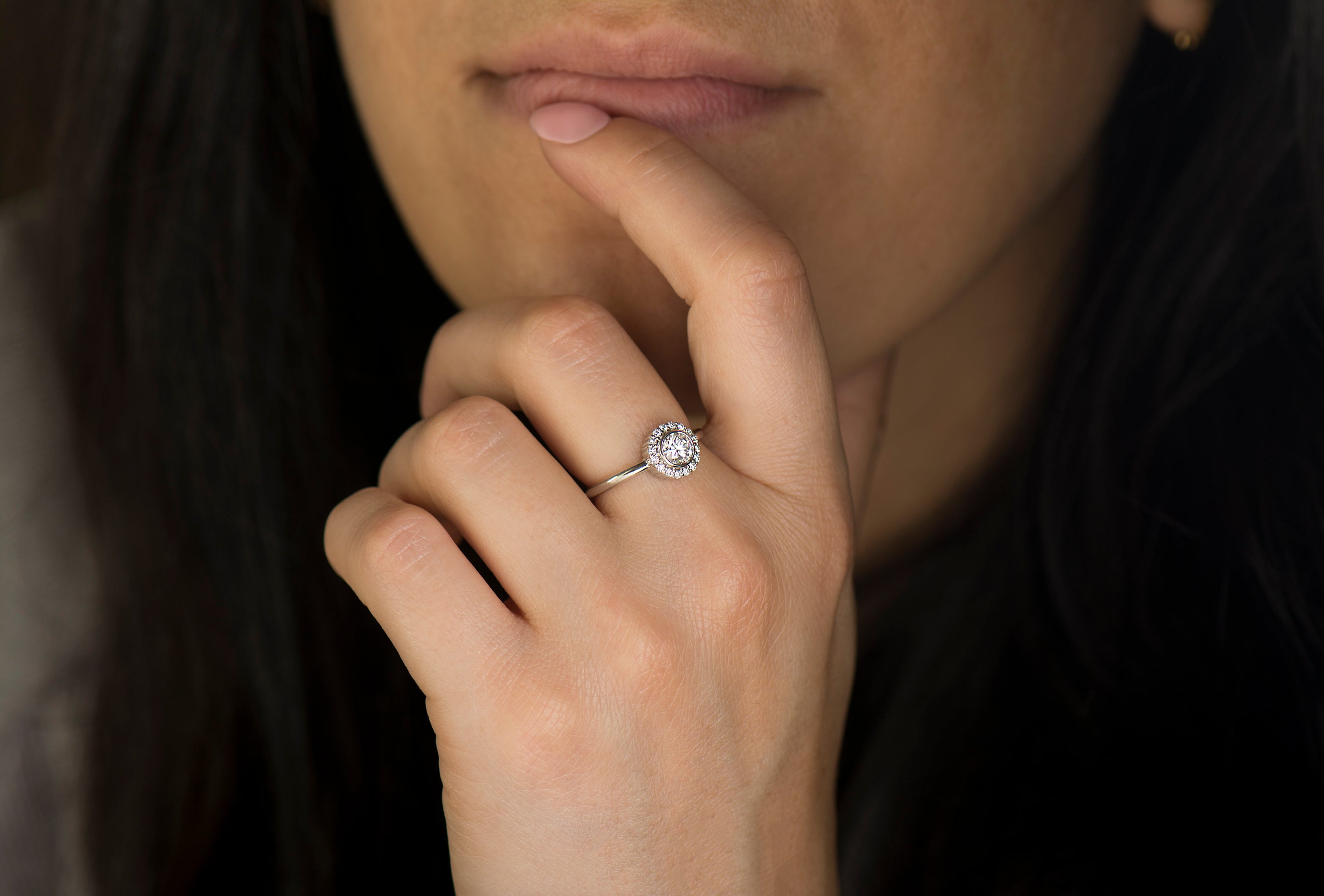 Flower Halo Engagement Ring