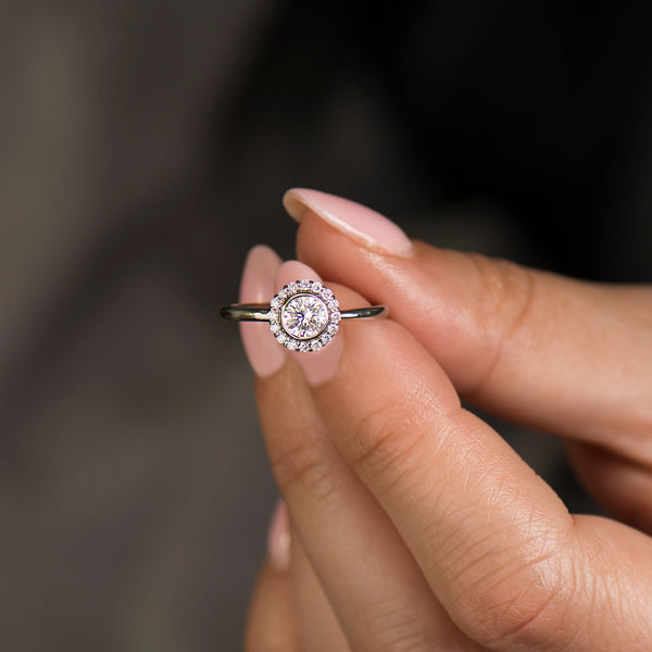 Flower Halo Engagement Ring