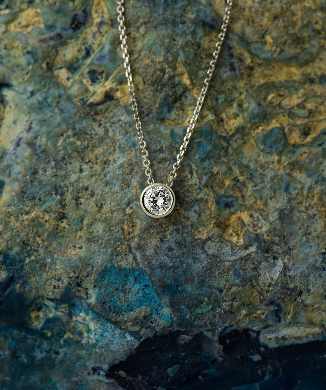 Round Diamond Solitaire Necklace