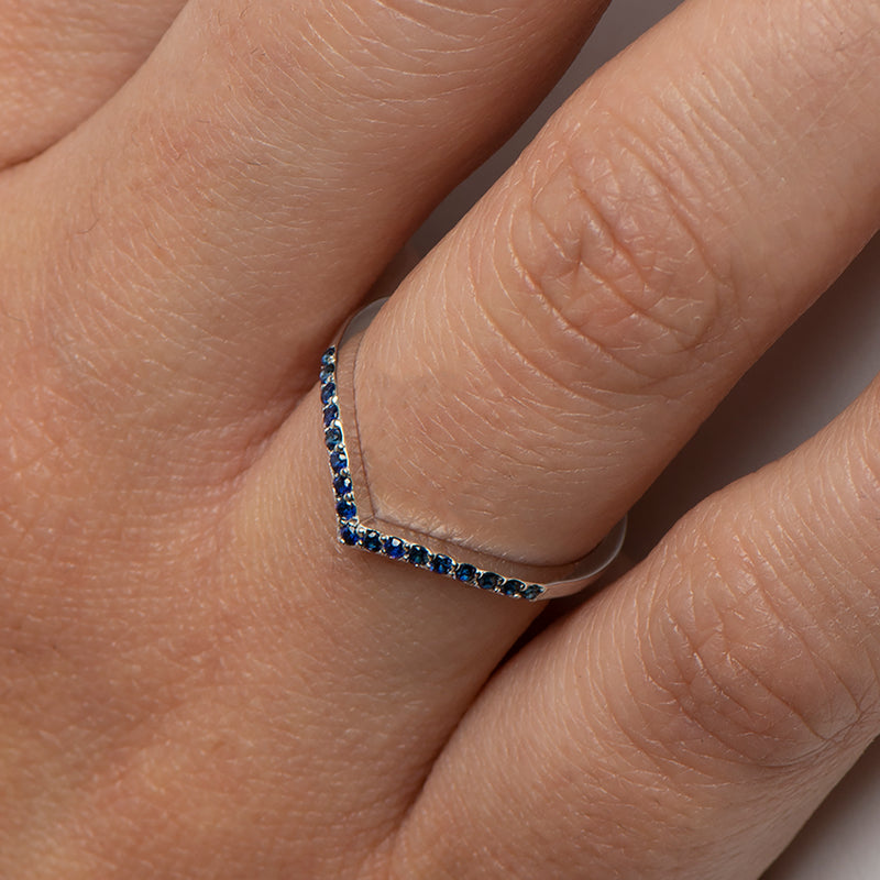 V Shape Sapphire Ring