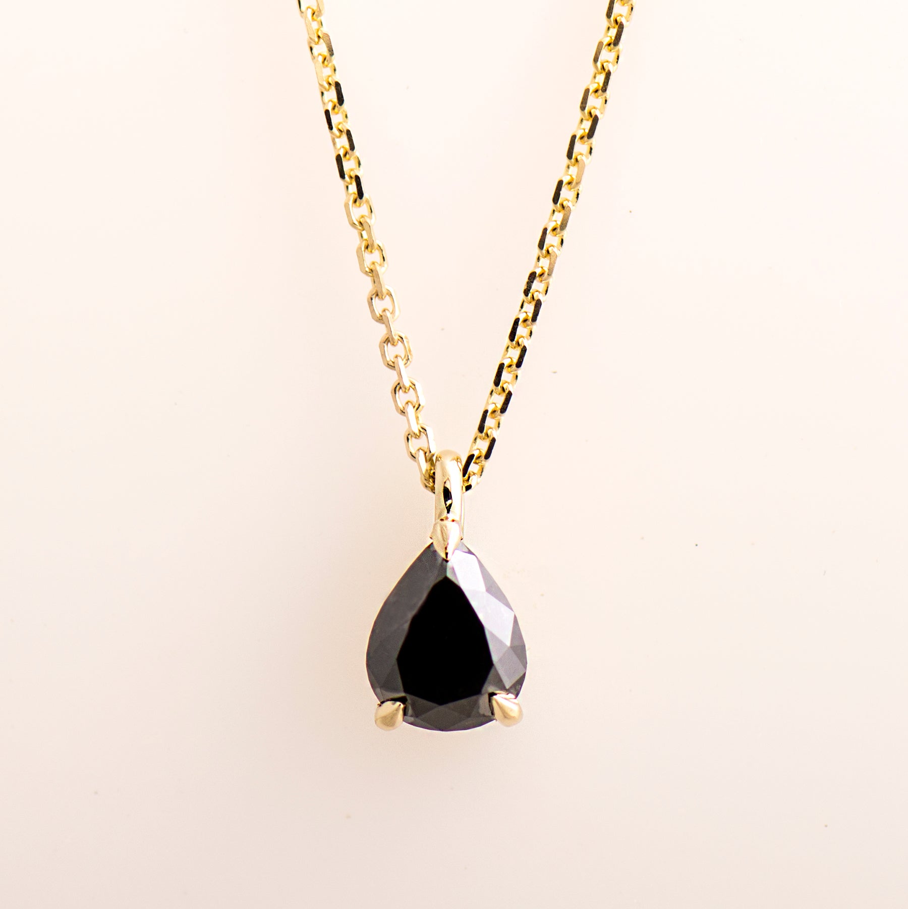 Black Pear Diamond Necklace