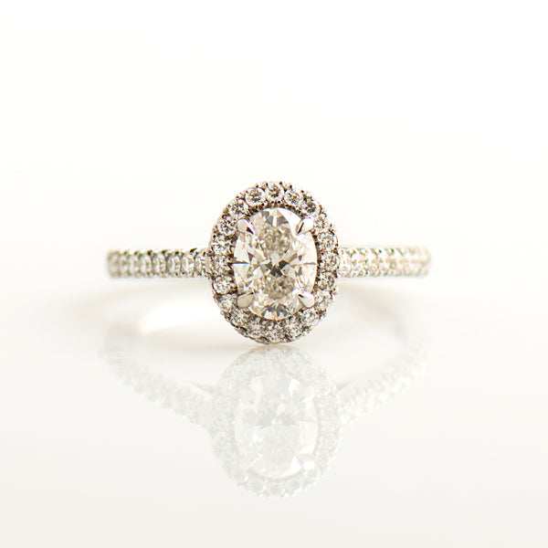 Halo oval Engagement Ring