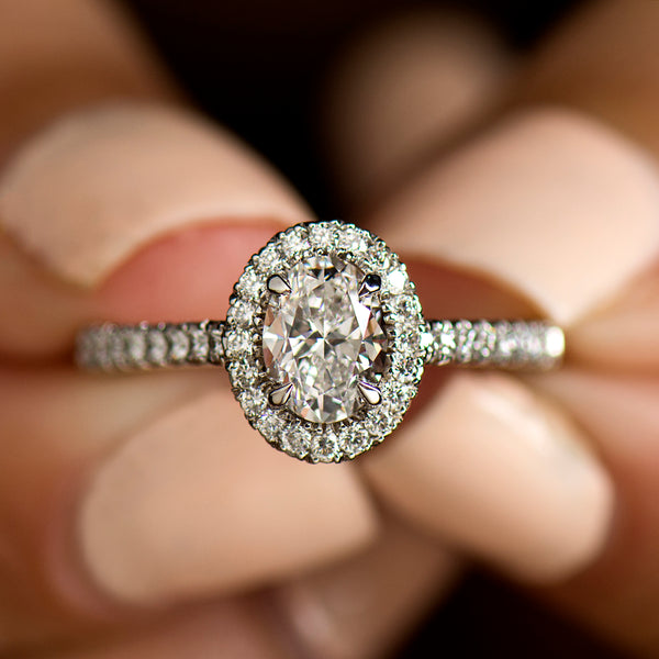 Halo oval Engagement Ring