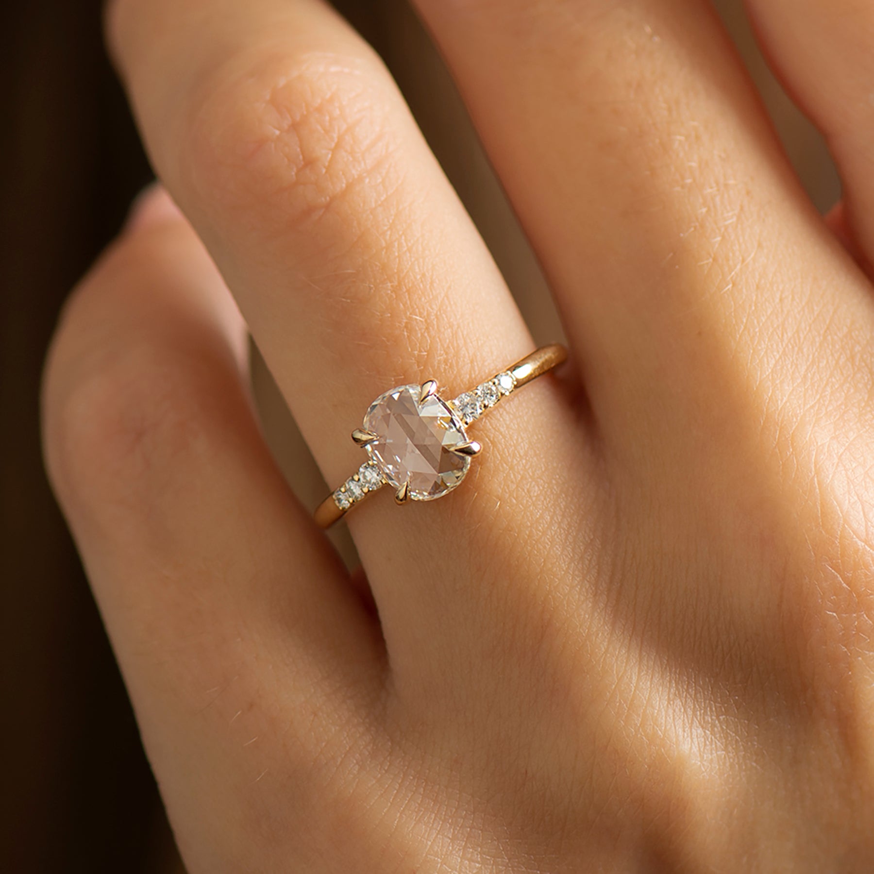 1 Carat Rose Cut Engagement Ring