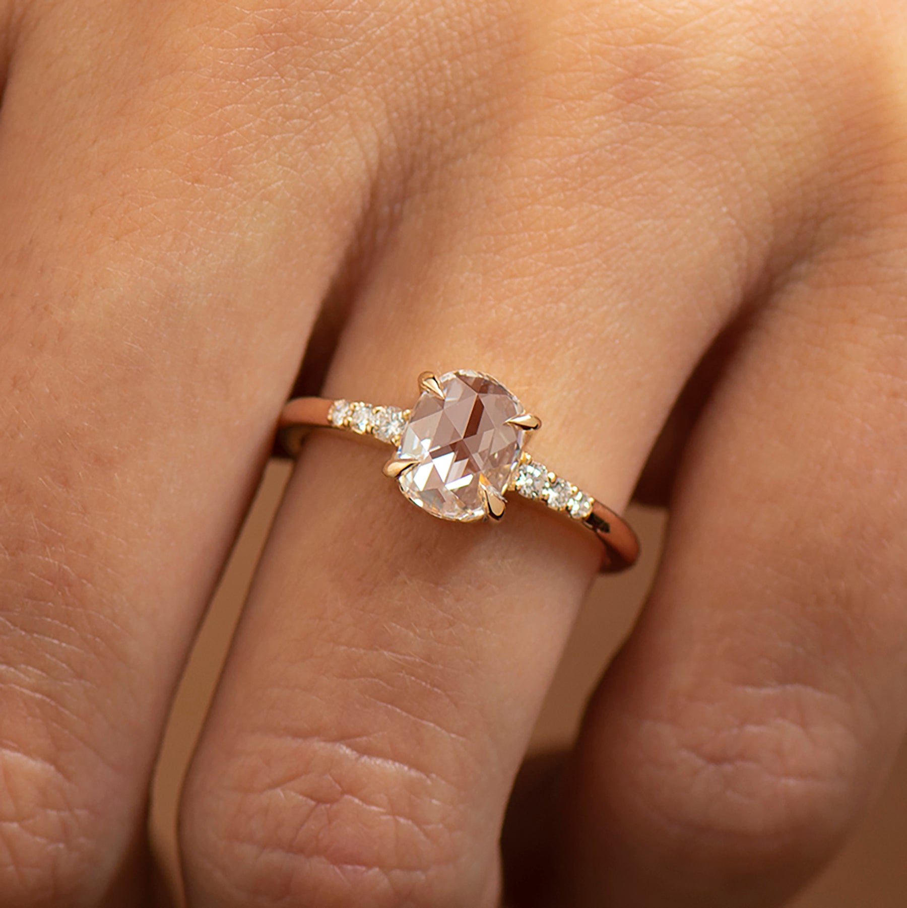 1 Carat Rose Cut Engagement Ring