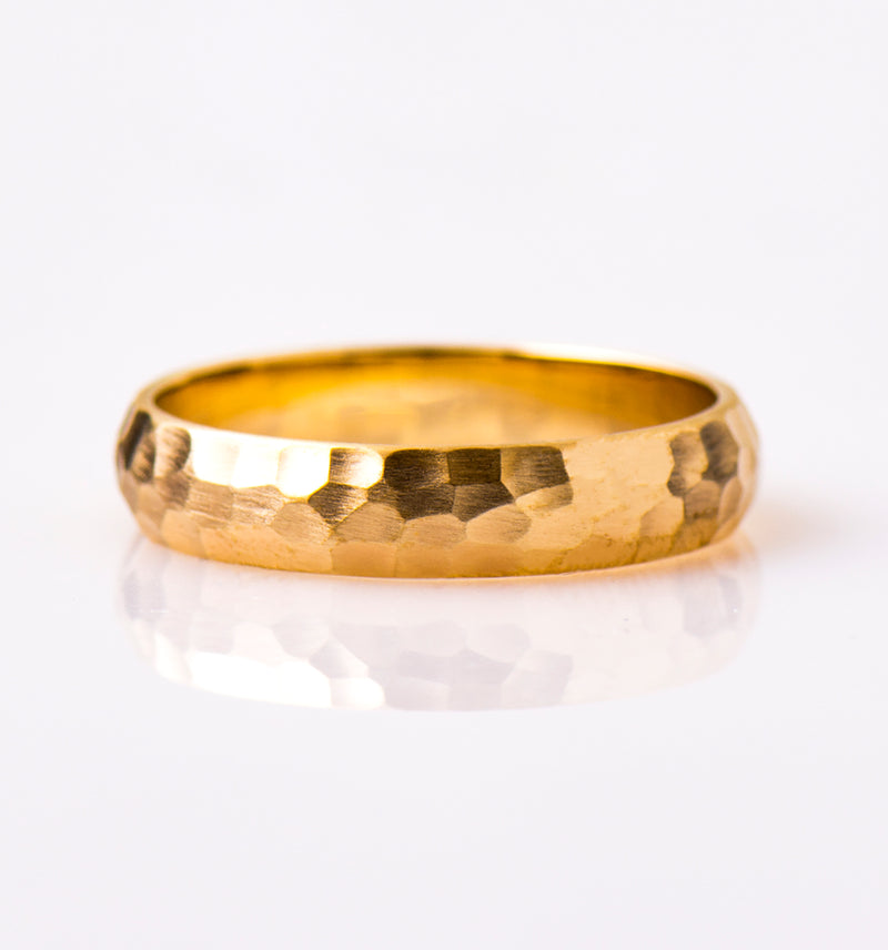 The Hammered Textured Wedding Band