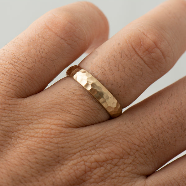 The Hammered Textured Wedding Band