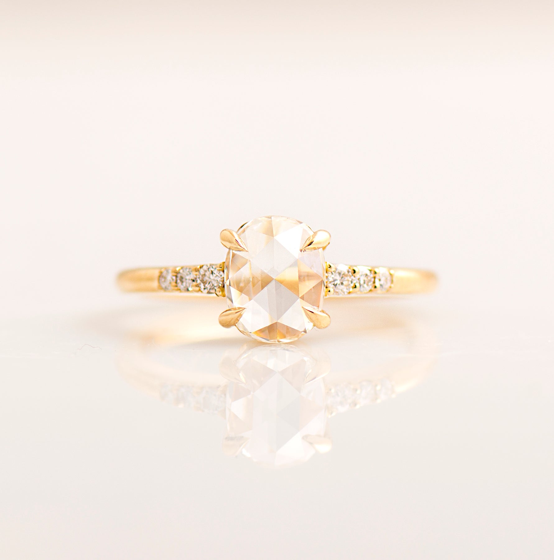 1 Carat Rose Cut Engagement Ring