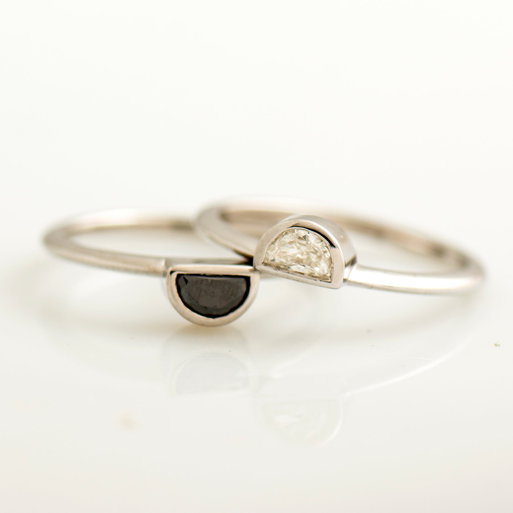 half moons rings set