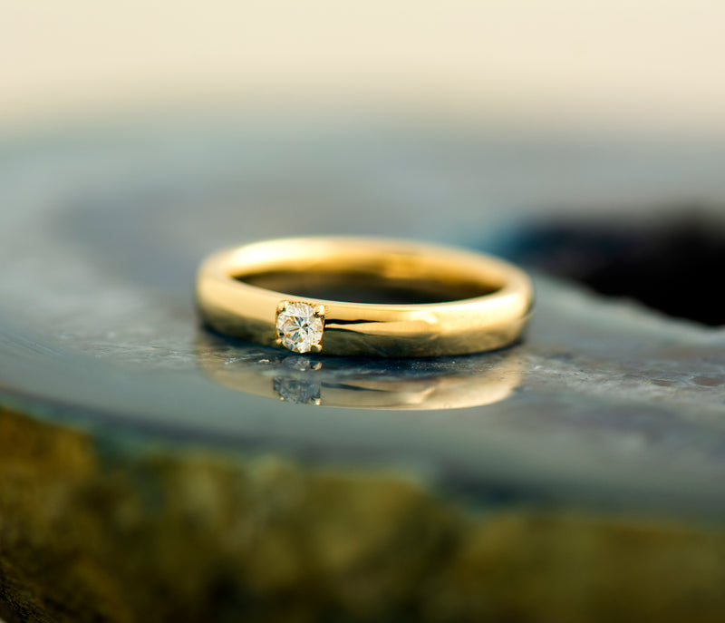 3 mm Single Diamond Ring