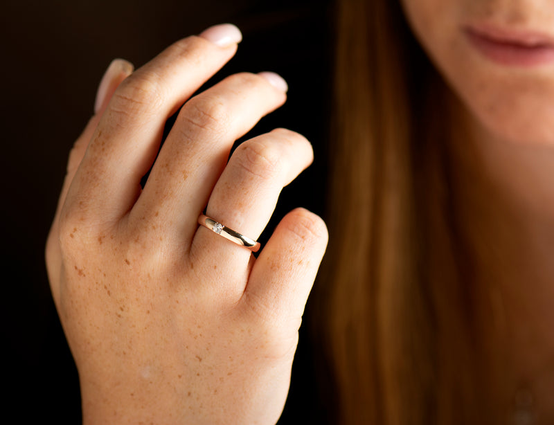 3 mm Single Diamond Ring