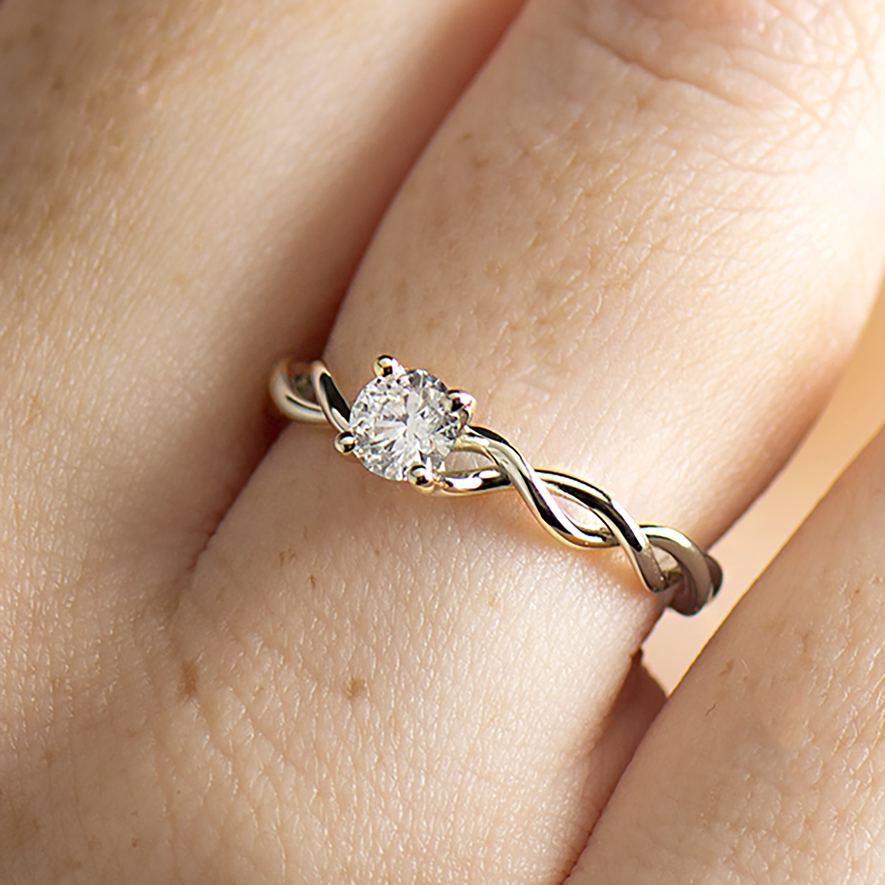 Solitaire Braided Engagement Ring