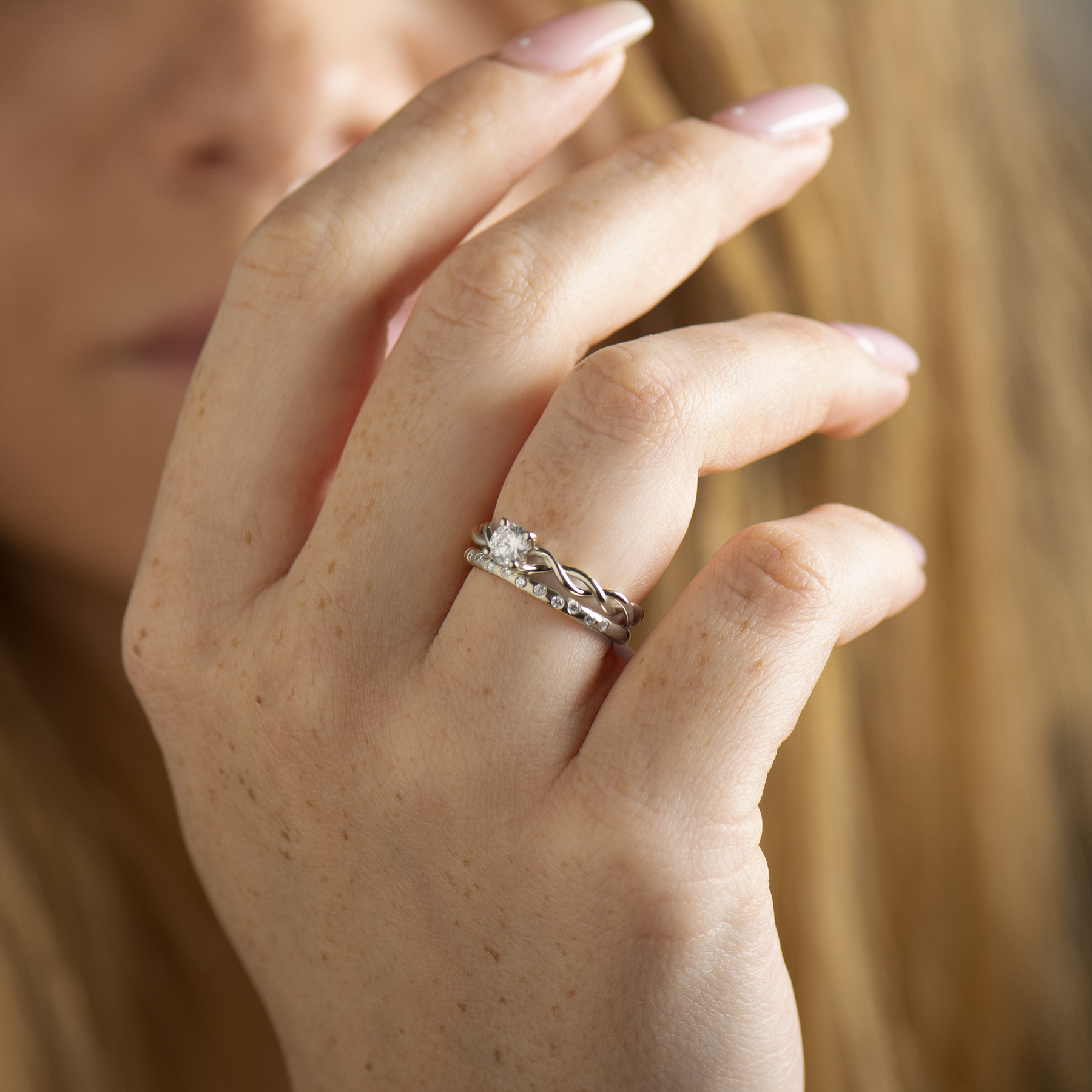 Solitaire Braided Engagement Ring