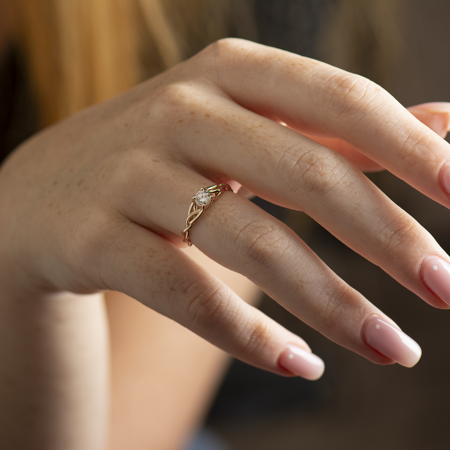 Solitaire Celtic Braided Engagement Ring