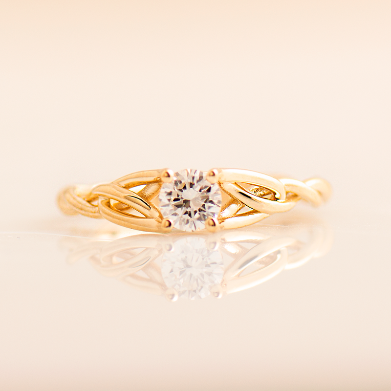 Solitaire Celtic Braided Engagement Ring