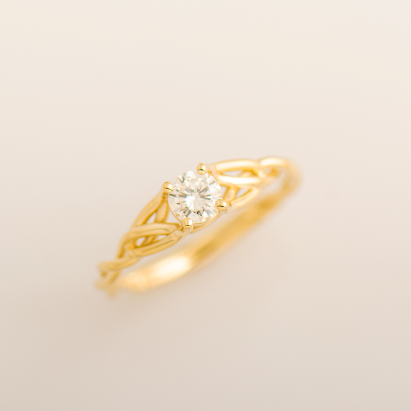 Solitaire Celtic Braided Engagement Ring